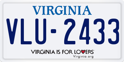 VA license plate VLU2433