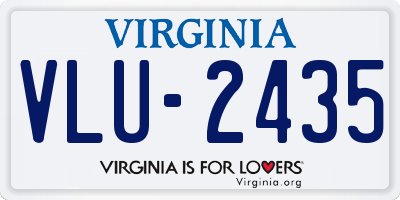 VA license plate VLU2435