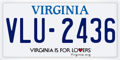 VA license plate VLU2436