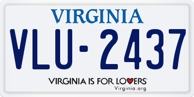 VA license plate VLU2437