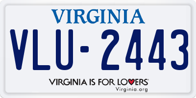 VA license plate VLU2443