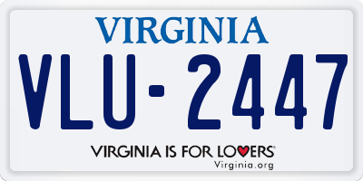 VA license plate VLU2447