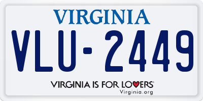 VA license plate VLU2449