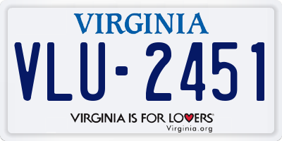 VA license plate VLU2451
