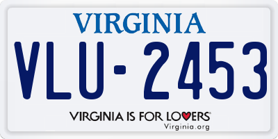 VA license plate VLU2453