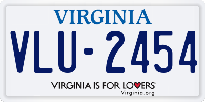 VA license plate VLU2454