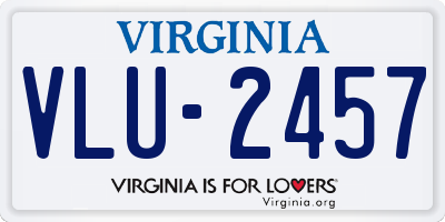 VA license plate VLU2457