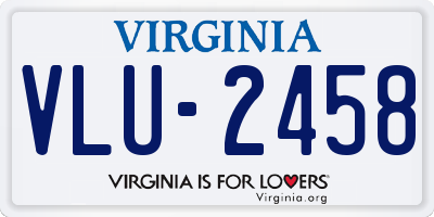VA license plate VLU2458