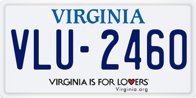 VA license plate VLU2460