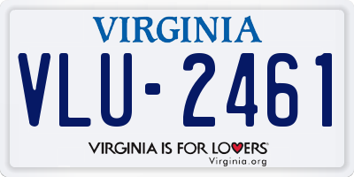 VA license plate VLU2461