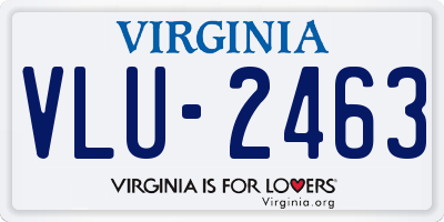 VA license plate VLU2463