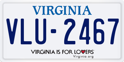 VA license plate VLU2467