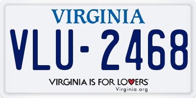 VA license plate VLU2468