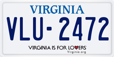 VA license plate VLU2472