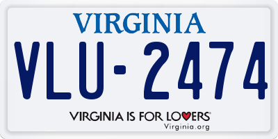 VA license plate VLU2474