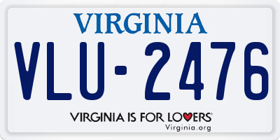VA license plate VLU2476