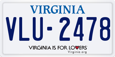 VA license plate VLU2478