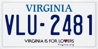 VA license plate VLU2481