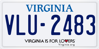 VA license plate VLU2483