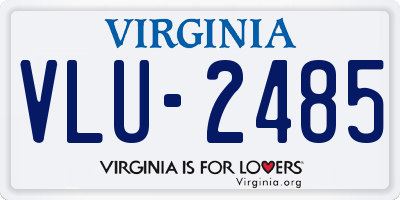 VA license plate VLU2485