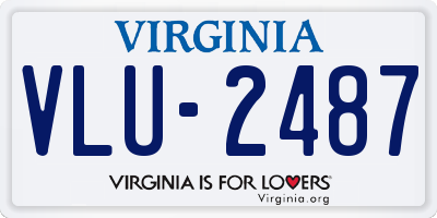 VA license plate VLU2487