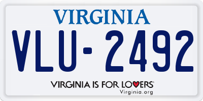 VA license plate VLU2492