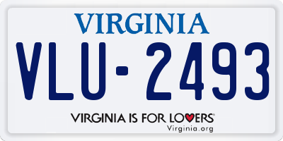 VA license plate VLU2493