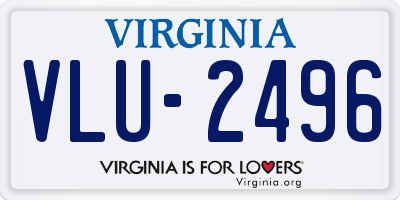 VA license plate VLU2496