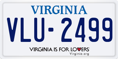 VA license plate VLU2499