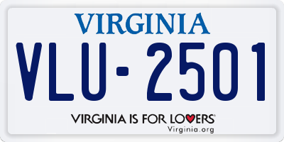 VA license plate VLU2501