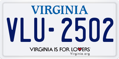 VA license plate VLU2502