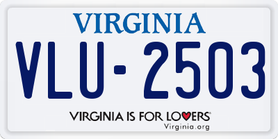 VA license plate VLU2503