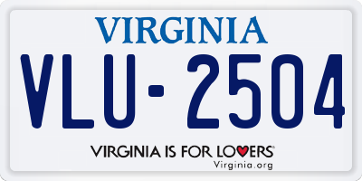 VA license plate VLU2504