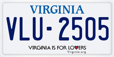 VA license plate VLU2505