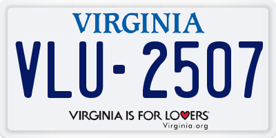 VA license plate VLU2507