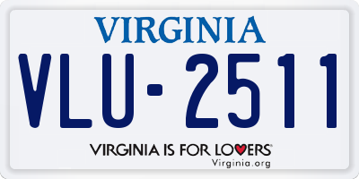 VA license plate VLU2511