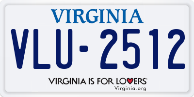 VA license plate VLU2512