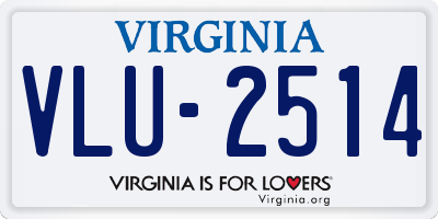 VA license plate VLU2514