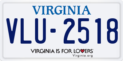VA license plate VLU2518