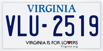 VA license plate VLU2519