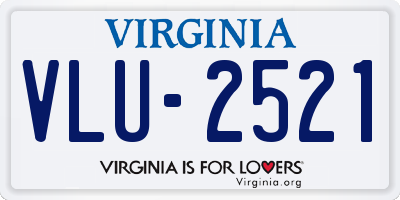 VA license plate VLU2521