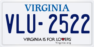 VA license plate VLU2522