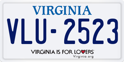 VA license plate VLU2523