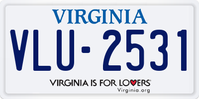 VA license plate VLU2531