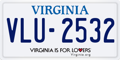 VA license plate VLU2532