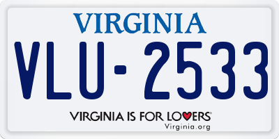 VA license plate VLU2533