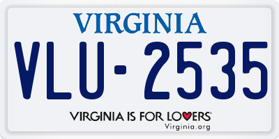 VA license plate VLU2535