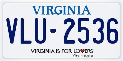 VA license plate VLU2536