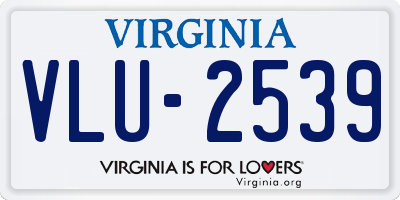 VA license plate VLU2539