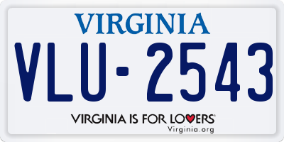 VA license plate VLU2543